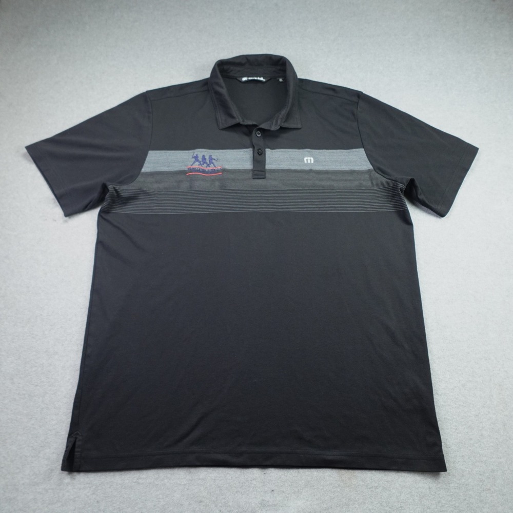 TravisMathew Polo Shirt Mens XXL Black MLB Players Alumni Striped Golf